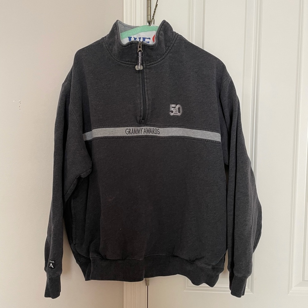 50th Grammy awards 1/2 zip sweater L